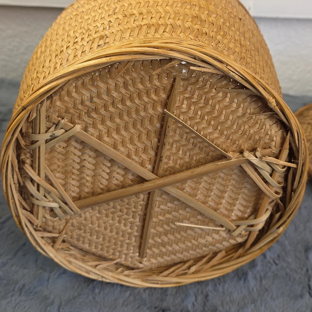 Vintage Basket Set Woven Hand Made